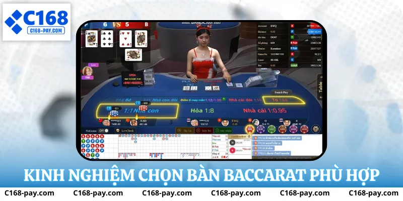 Kinh Nghiệm Chơi Baccarat Tại C168 Cho Người Muốn Chơi Lâu Dài 2 Kinh nghiệm chọn bàn baccarat phù hợp